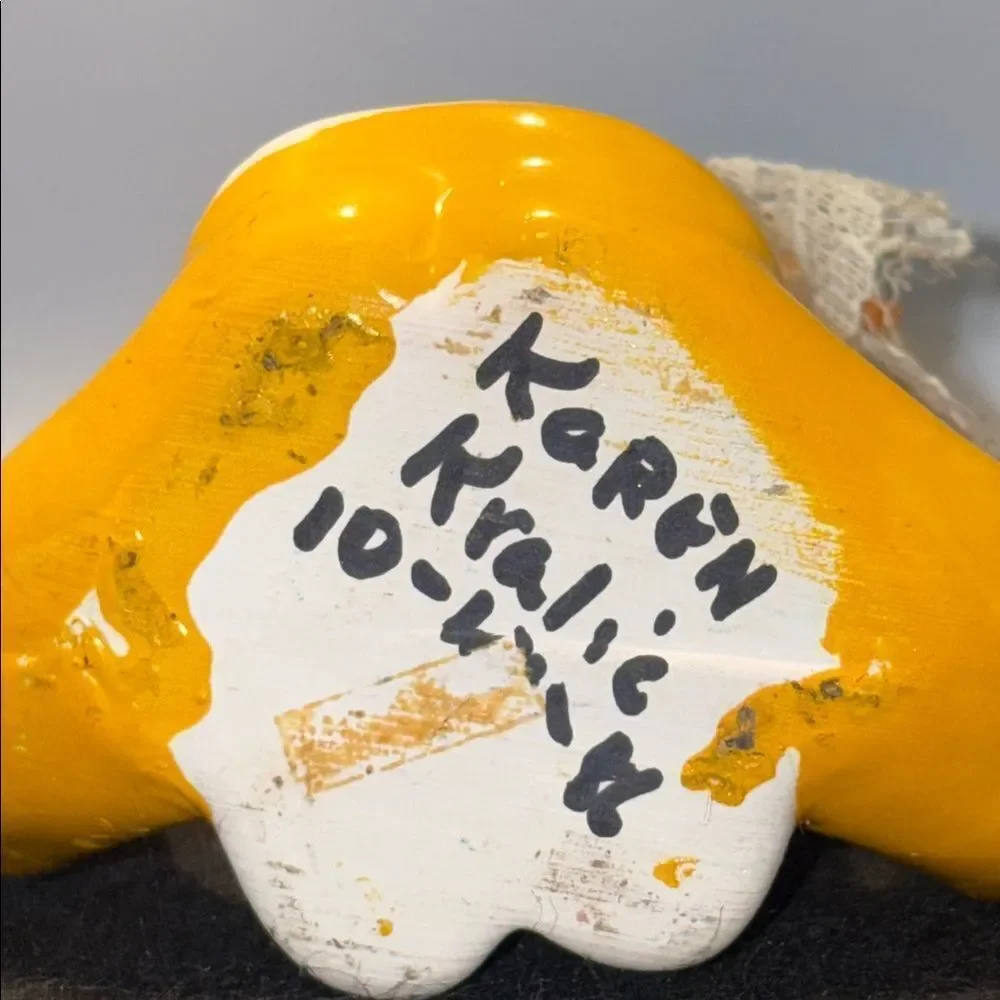 Vintage Yellow and Red Clown Decor Accent